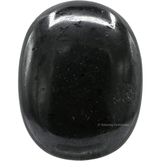 Amazing Gemstone Black Tourmaline Palm Stone front view authentic healing crystal