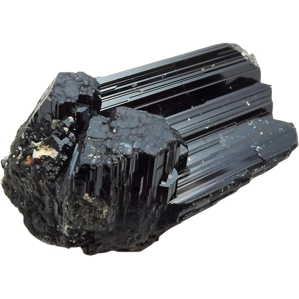 Bombay Crystals Export Black Tourmaline Raw Stones front view of natural schorl crystals.