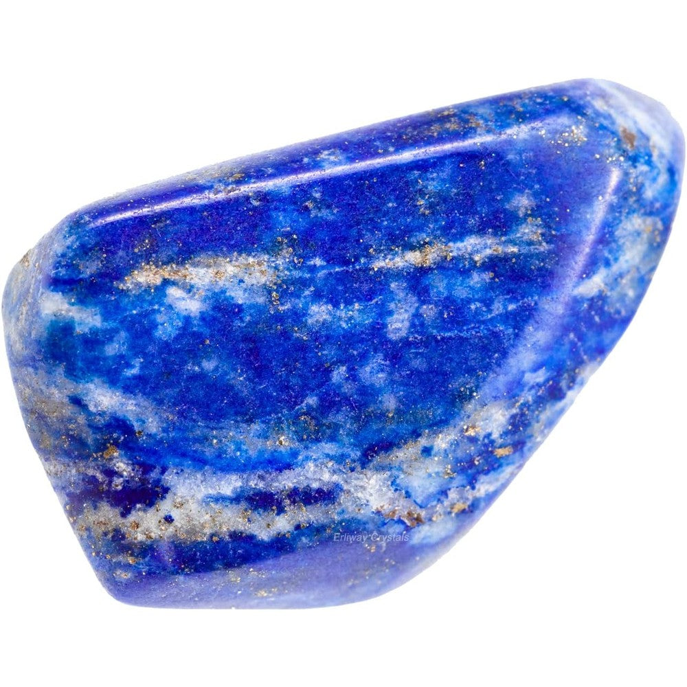 Erliway Lapis Lazuli healing crystal stones front view showing deep blue tones with gold pyrite inclusions