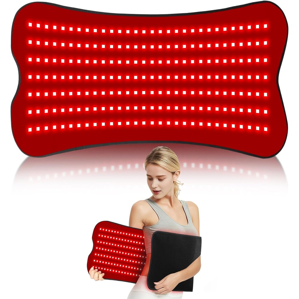 Fyovuv red light therapy body pad front view showing dual chip LED layout for targeted muscle recovery.