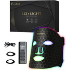 Evfofo LED face mask front view showing the black flexible design