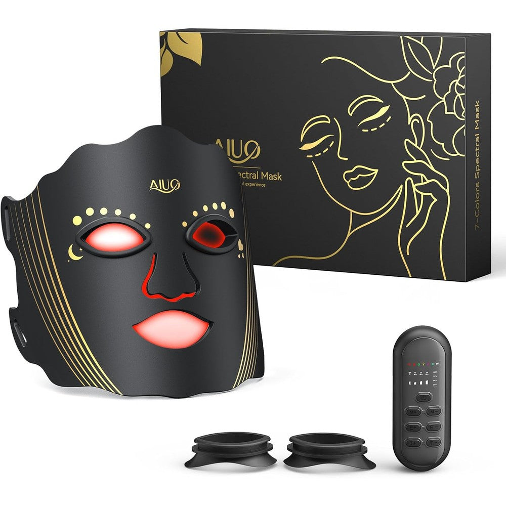 AIUO Red Light Therapy LED Face Mask front view for at-home anti-aging skincare.