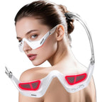 Gillier under eye red light therapy glasses front view showing sleek white ergonomic design.