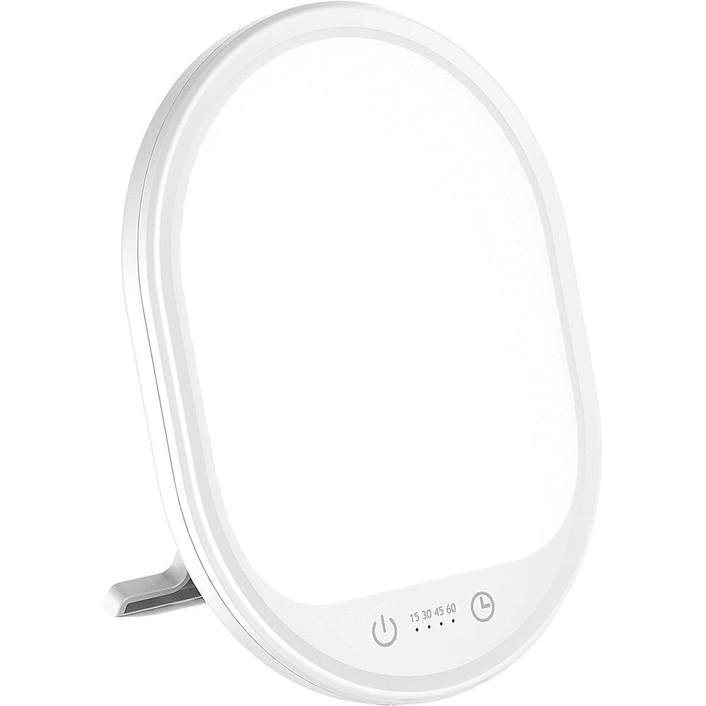 Erligpowht light therapy lamp front view showcasing sleek tablet style design for desk placement