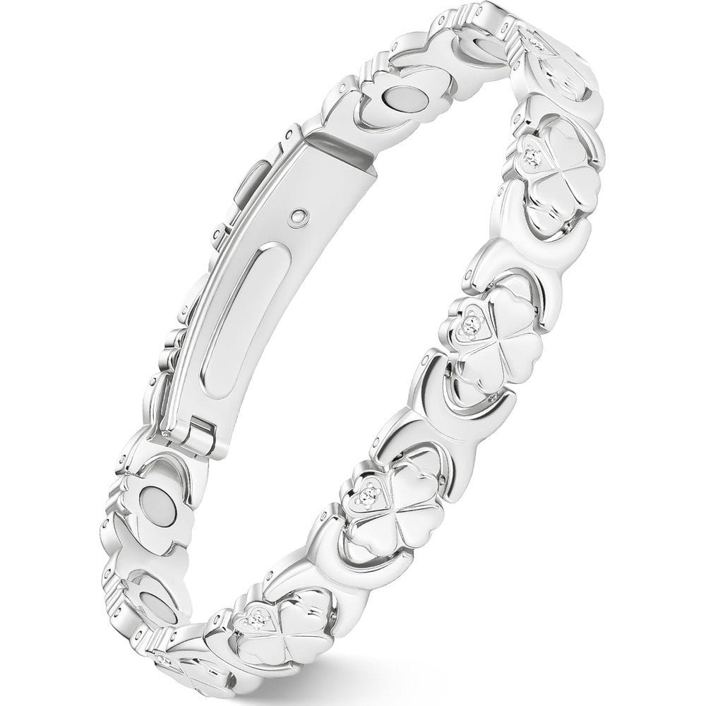 Feraco Pure Copper Magnetic Bracelet for women front view featuring infinity symbols.