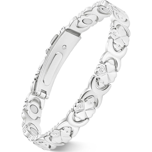 Feraco Pure Copper Magnetic Bracelet for women front view featuring infinity symbols.