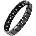 Feraco Mens Magnetic Bracelet front view of matte black titanium steel links.