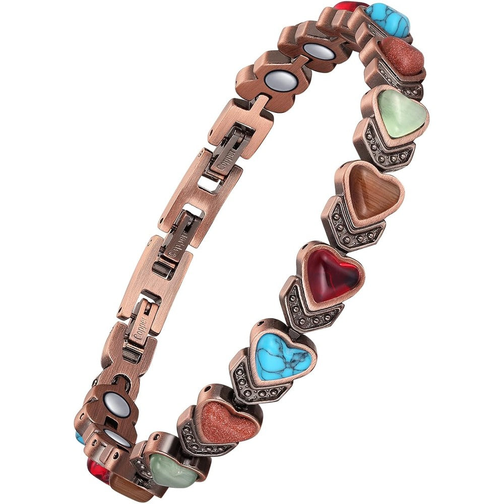 Jecanori pure copper magnetic bracelet for women front view wellness jewelry