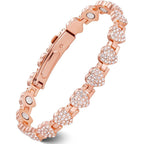 Feraco Copper Magnetic Bracelet for women front view with heart shaped links.