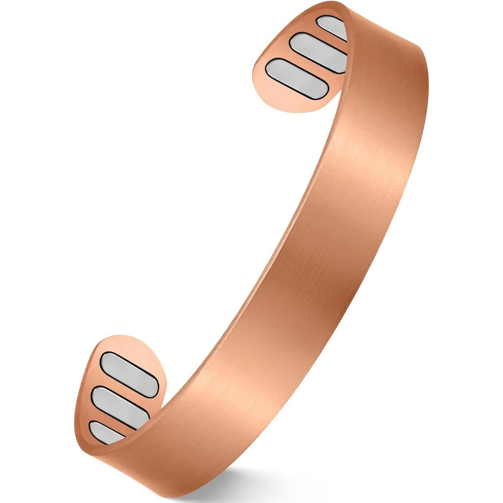 Feraco copper bracelet for men front view with high-polish finish