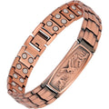 Feraco copper magnetic bracelet for men with eagle pattern front view.