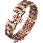 Feraco Copper Magnetic Therapy Bracelet for Men front view showing link pattern.