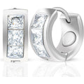 MagnetRX Magnetic Therapy Lymphatic Earrings front view crystal silver finish