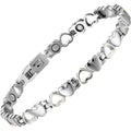 BioMag Magnetic Bracelet for Women front view in silver titanium steel.
