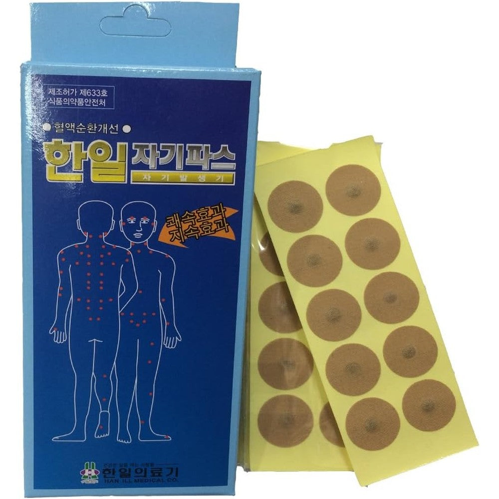 HanIl ACU-Magnetic Patches 100 count box front view for magnetic therapy.