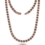 Feraco 99.99% Pure Copper Magnetic Necklace front view showing vintage matrix design