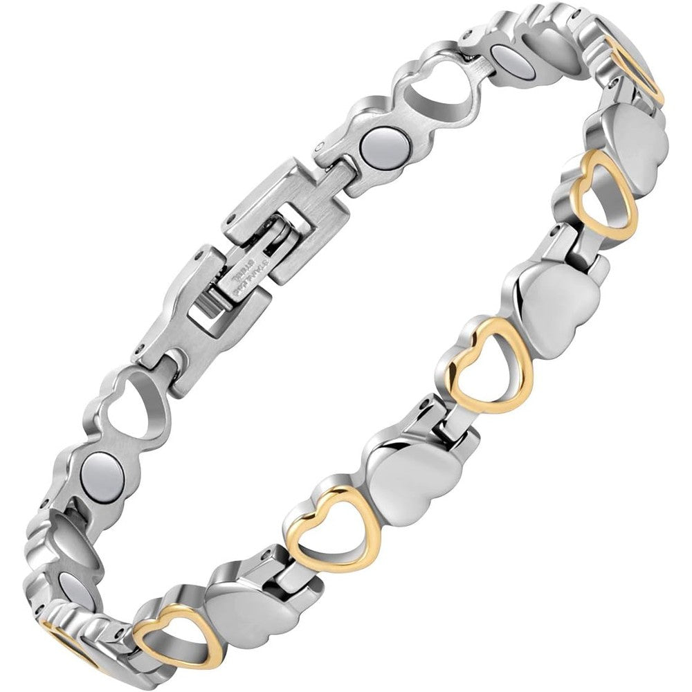 Jecanori Magnetic Bracelet for Women front view showing heart design for arthritis relief