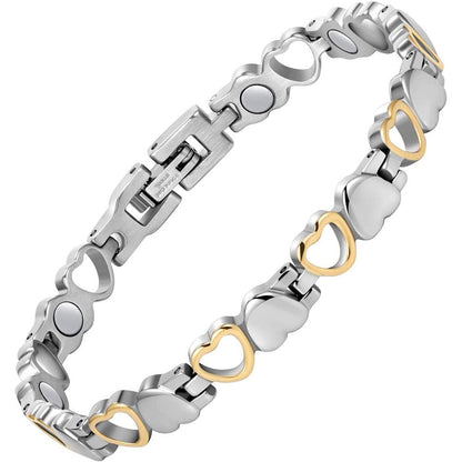 Jecanori Magnetic Bracelet for Women front view showing heart design for arthritis relief