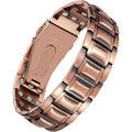 Jecanori 3X Strength Copper Bracelet for Men front view showing magnetic links.