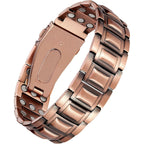 Jecanori 3X Strength Copper Bracelet for Men front view showing magnetic links.