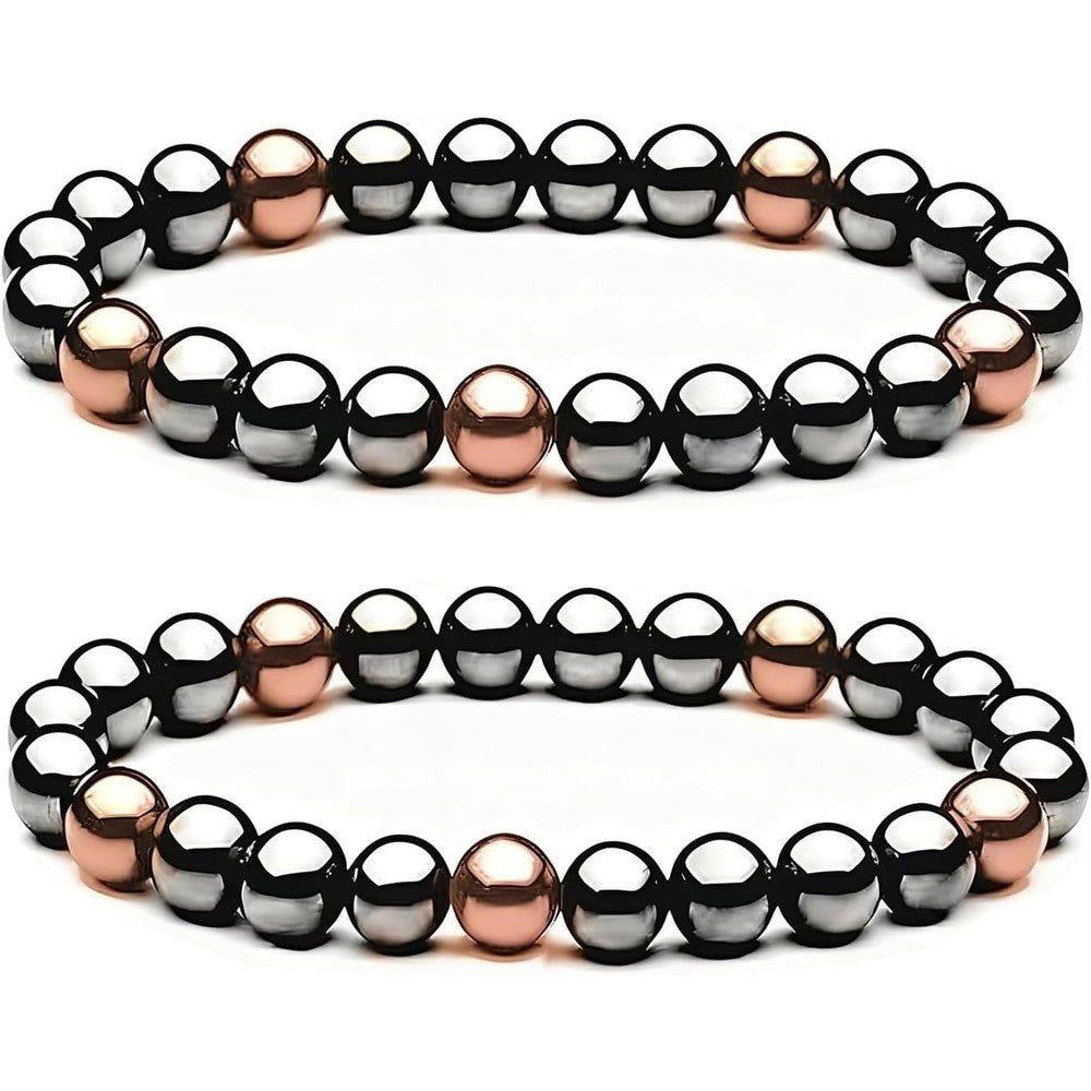 Dr Kao Copper Magnetic Therapy Bracelet front view of dual pack for arthritis relief.