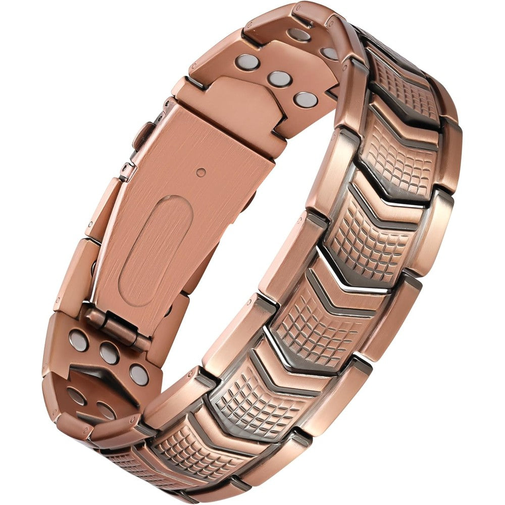 Jecanori Copper Bracelet for Men front view magnetic therapy jewelry