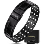 MagnetRX 3X Strength Titanium Magnetic Bracelet front view showing black PVD finish.
