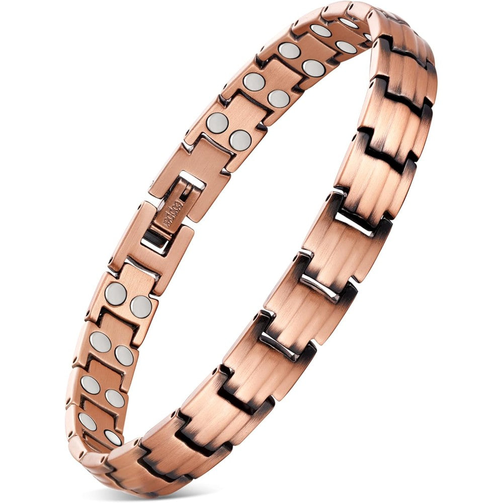 Feraco copper magnetic bracelet for women front view therapeutic jewelry
