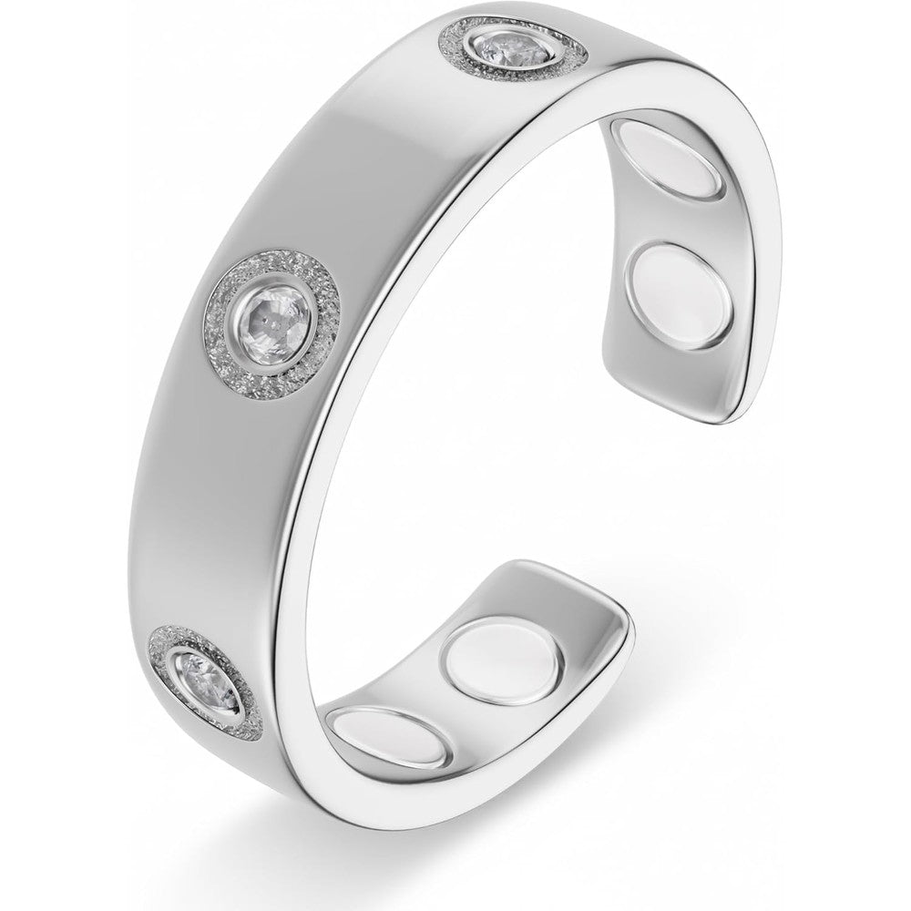 MagnetRX Elegant Crystal Magnetic Ring front view for women's wellness