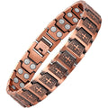 Feraco Copper Cross Bracelet for Men front view magnetic therapy jewelry.