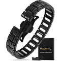 MagnetRX EllipseMAX Magnetic Bracelet for men front view in black titanium