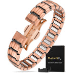 MagnetRX EllipseMAX Magnetic Copper Bracelet for men front view showing link design.
