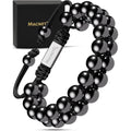 MagnetRX Magnetic Hematite Bracelet front view showcasing 8mm black beads.