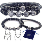 STCORPS7 Magnetic Healing Bracelet front view of black hematite beads for therapy.