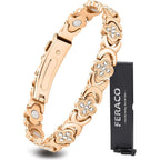 Feraco Pure Copper Magnetic Bracelet front view featuring clover design.