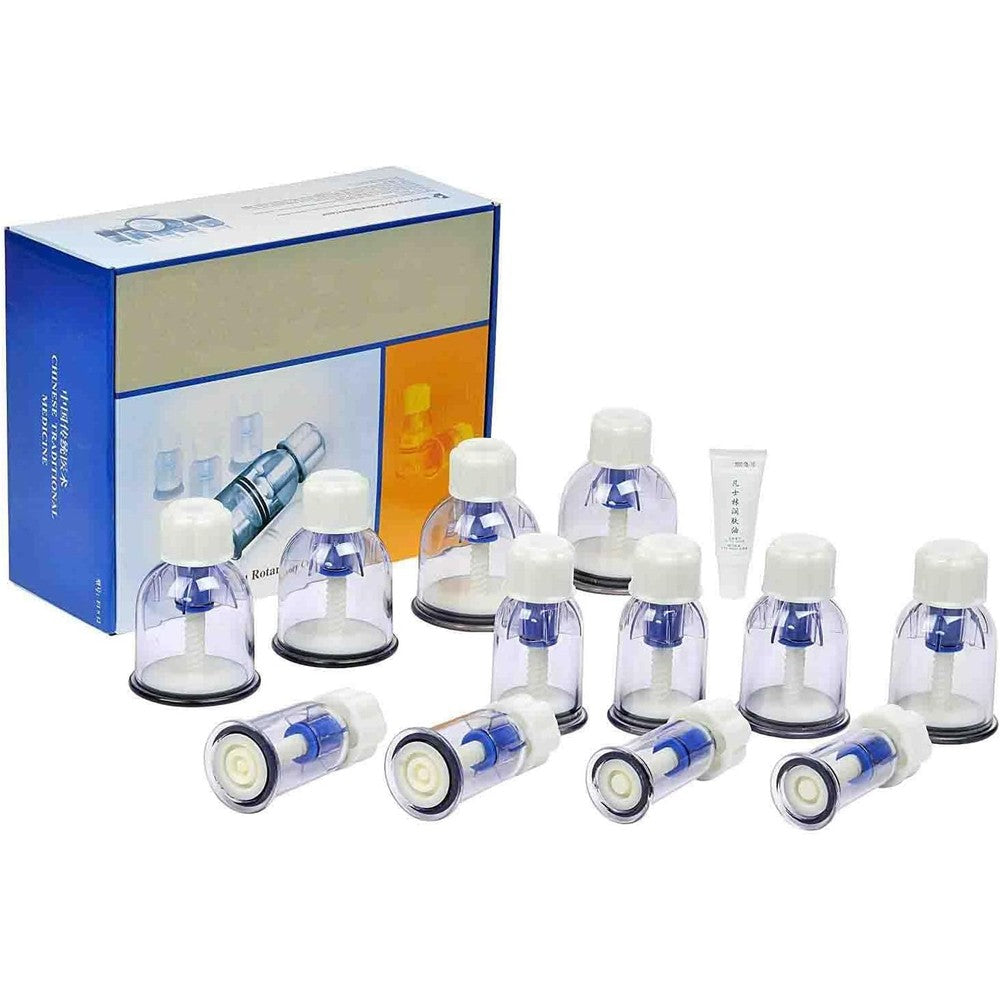 Aci Vacuum Rotary Chinese Cupping Therapy Set 12 Cups Front View