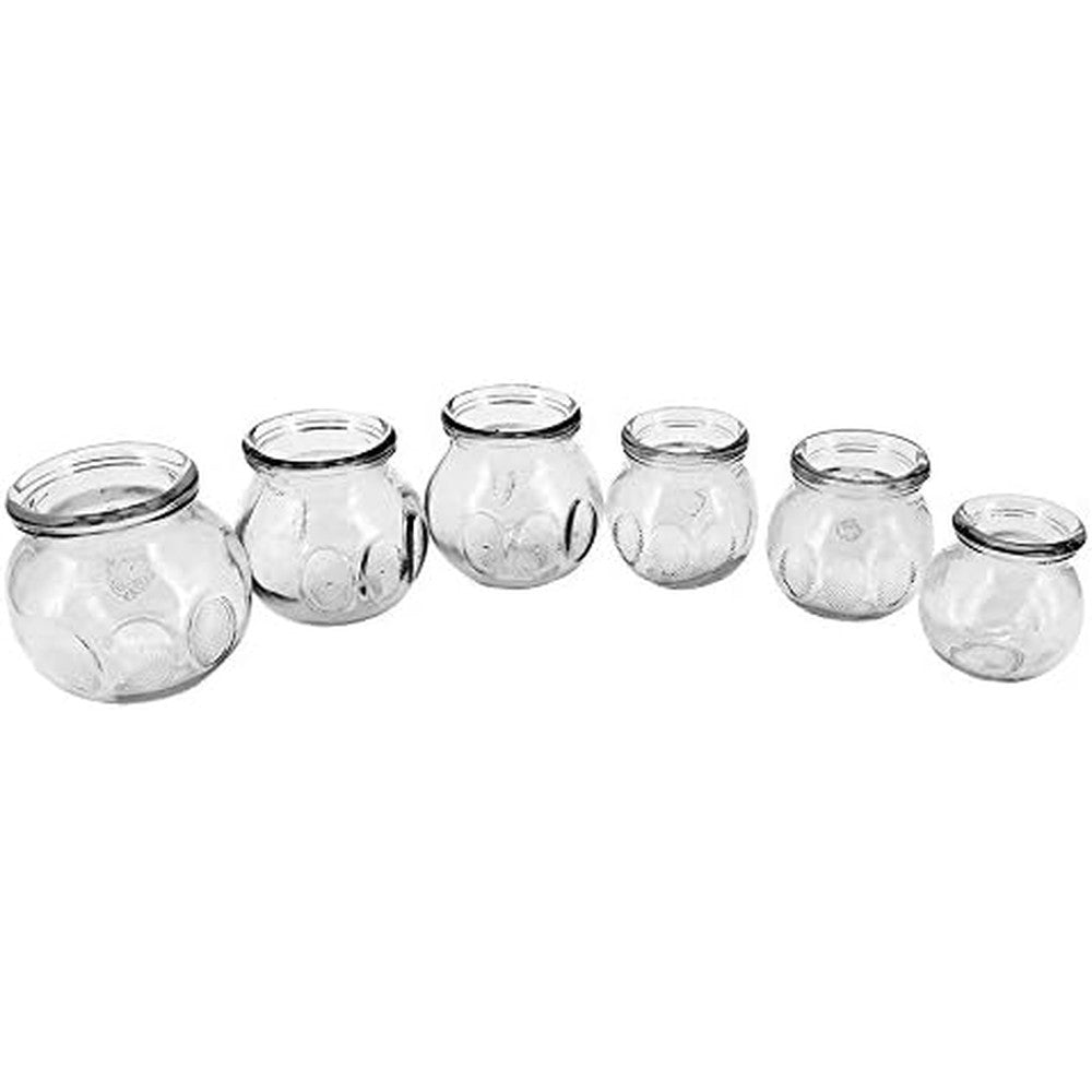 Royal Massage Glass Fire Cupping Jars front view professional therapy equipment