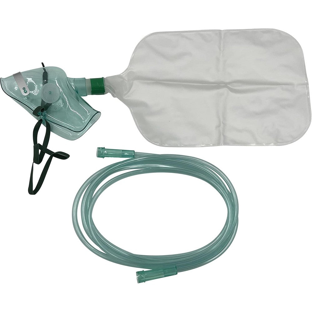 ResOne Adult Non-Rebreather Oxygen Mask with crush-resistant tubing and reservoir bag