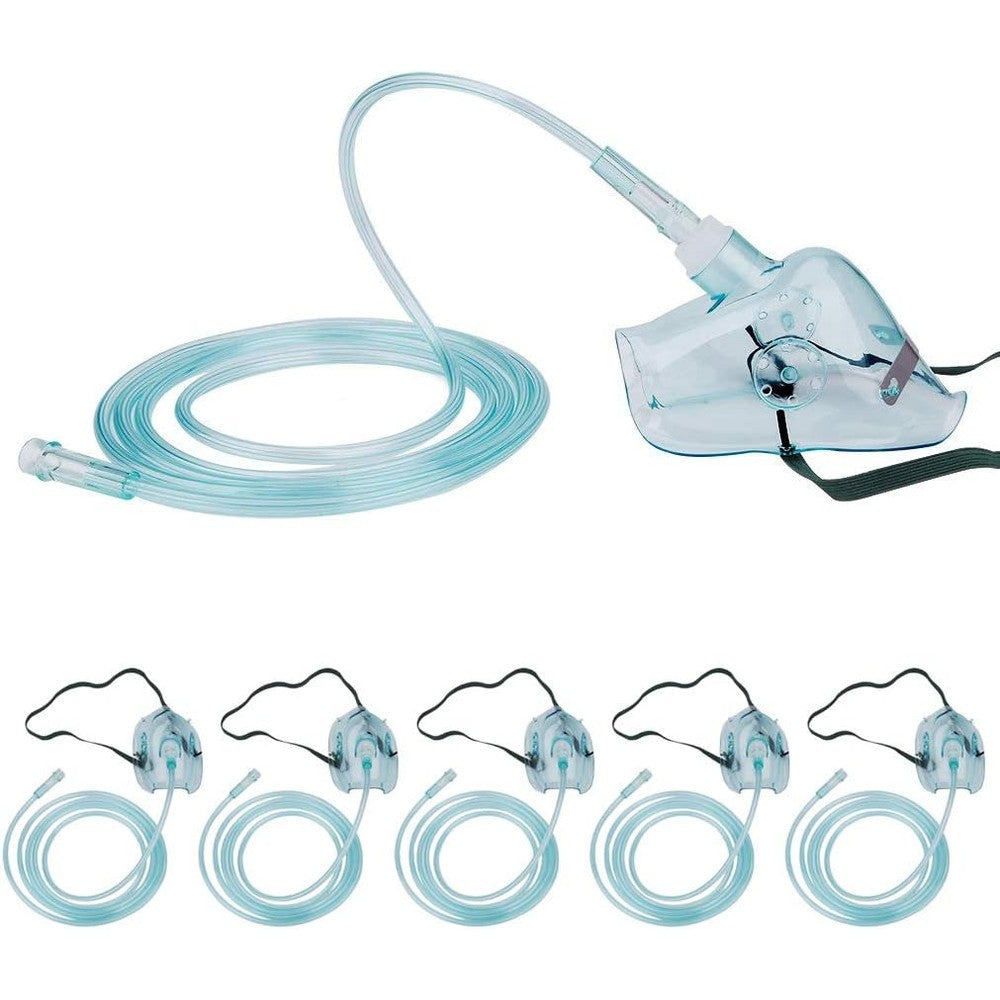 Healva 5 Pack Oxygen Mask with tubing front view