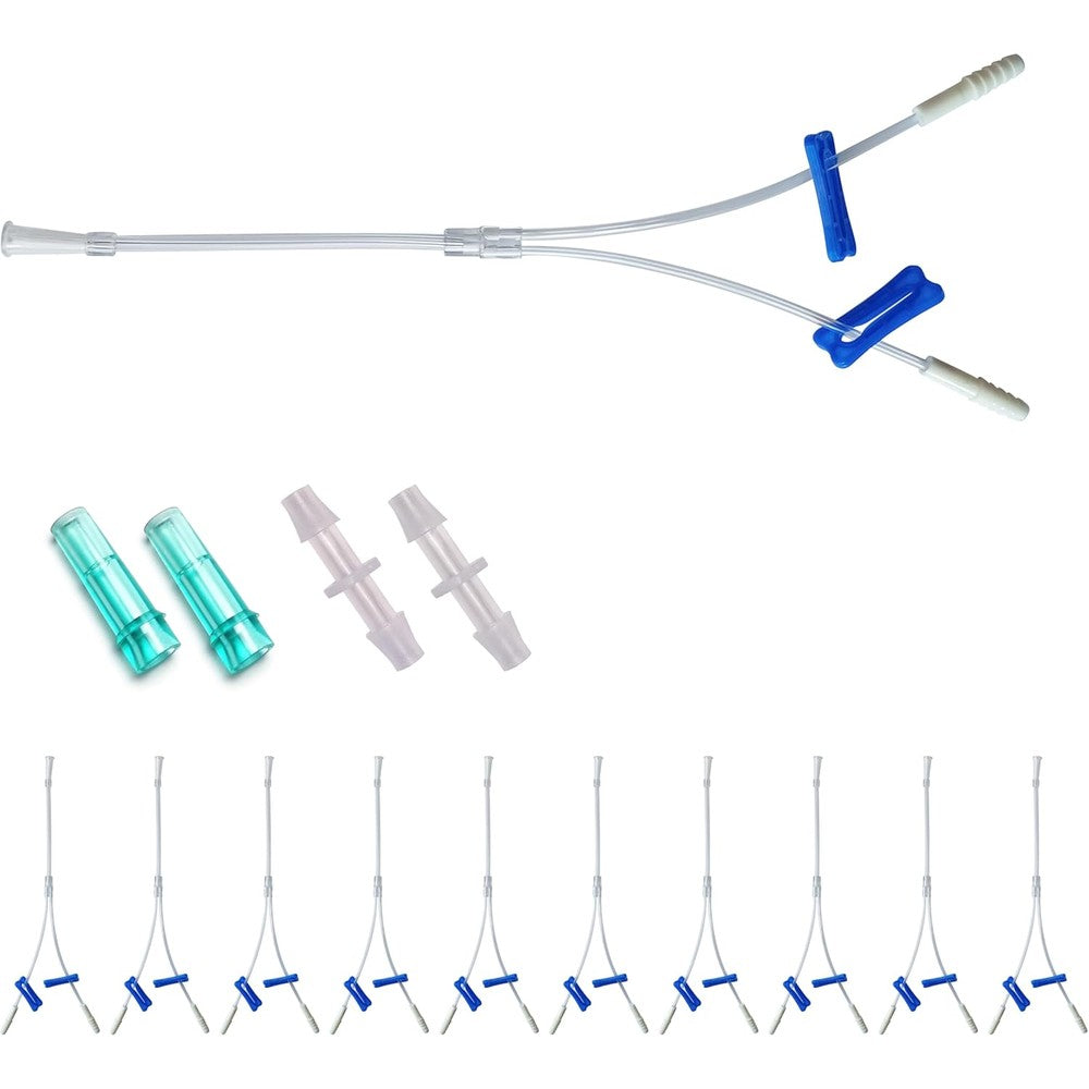 Foqitoxi Tee Oxygen Tubes Splitter front view showing 3-way connectors.