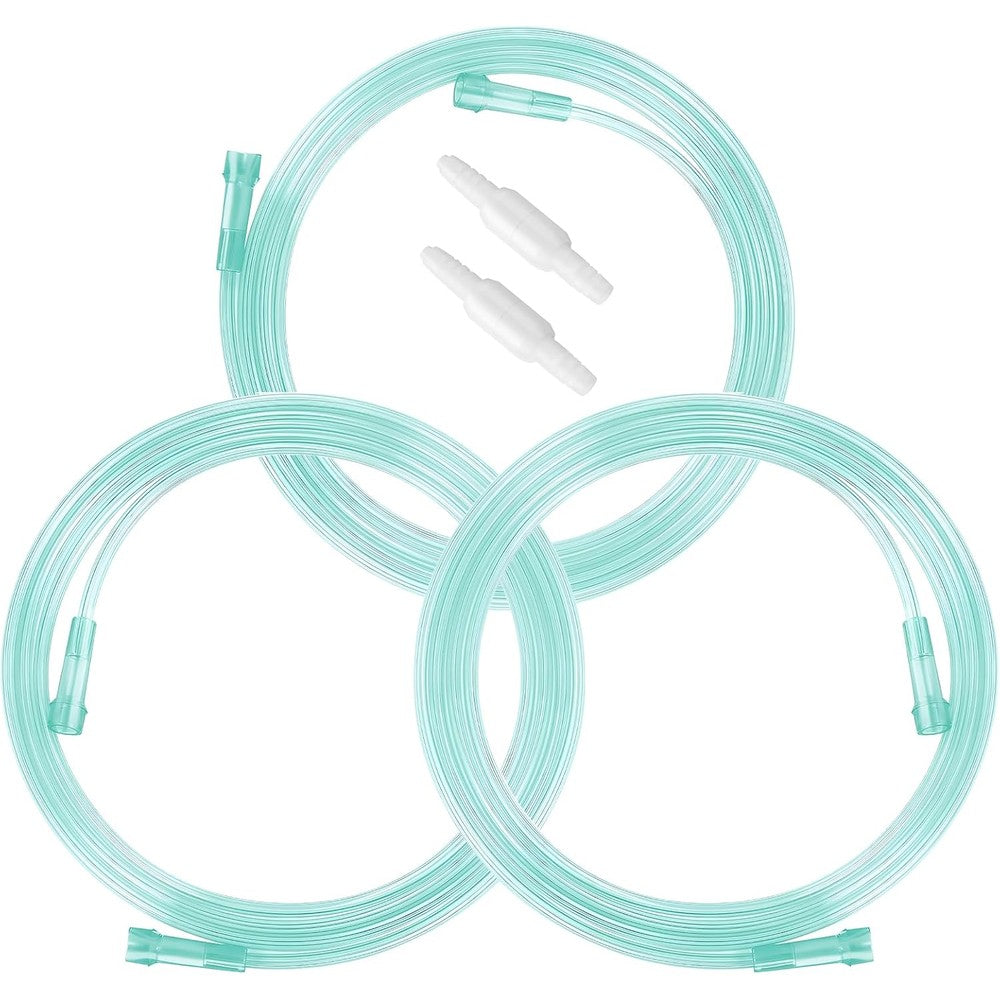 Agooteam 3 pack green oxygen tubing front view for medical respiratory therapy