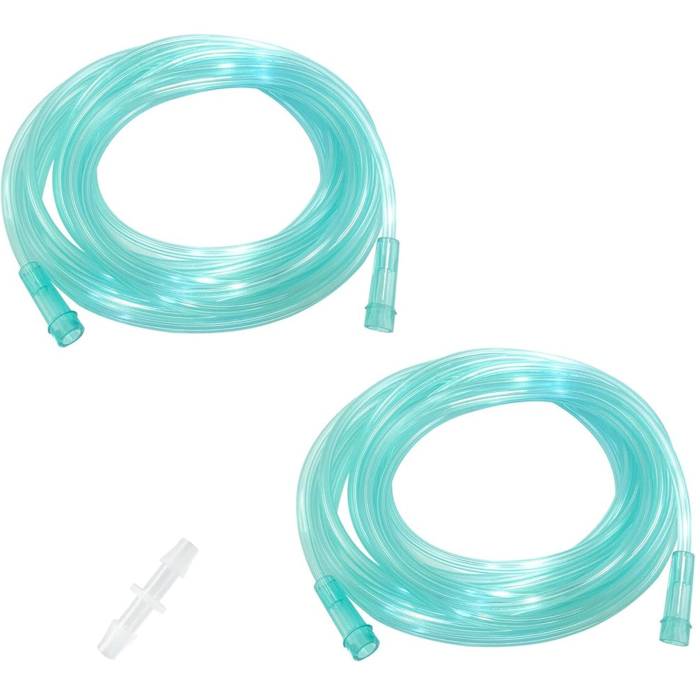 HXZSYT Oxygen Tubing 2 pack front view green medical grade supply