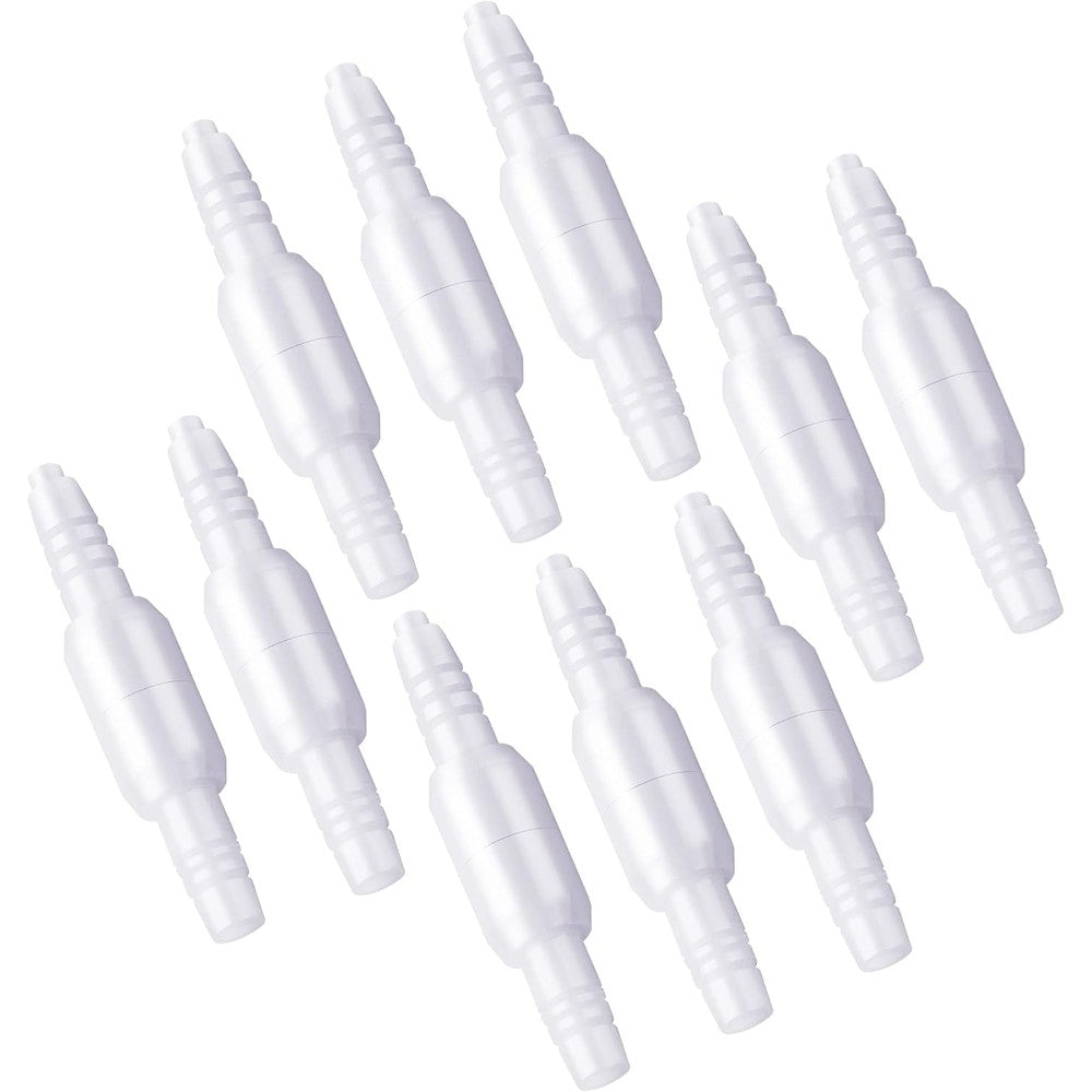 ANSNF Oxygen Tubing Connector front view of white swivel device for medical use.