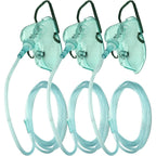 DWCHECK 3 Pack Adult Oxygen Mask front view medical grade respiratory supply