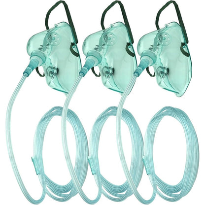 DWCHECK 3 Pack Adult Oxygen Mask front view medical grade respiratory supply