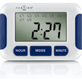 Tabtime Timer electronic pill reminder front view with 8 alarms display.