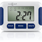 Tabtime Timer electronic pill reminder front view with 8 alarms display.