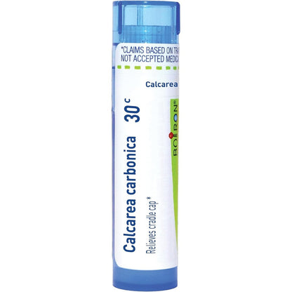 Boiron Calcarea Carbonica 30C front view of homeopathic cradle cap relief tube
