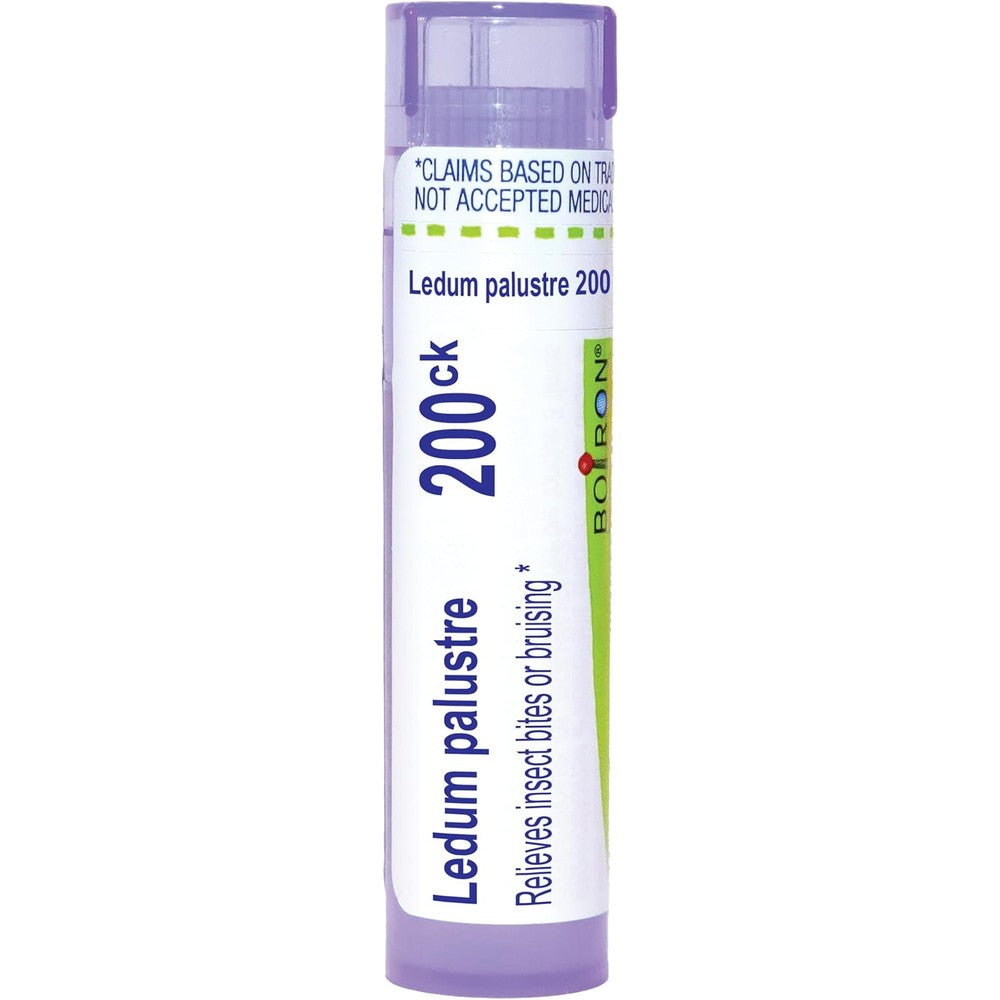 Boiron Ledum Palustre 200Ck 80 Pellets front view for insect bite relief
