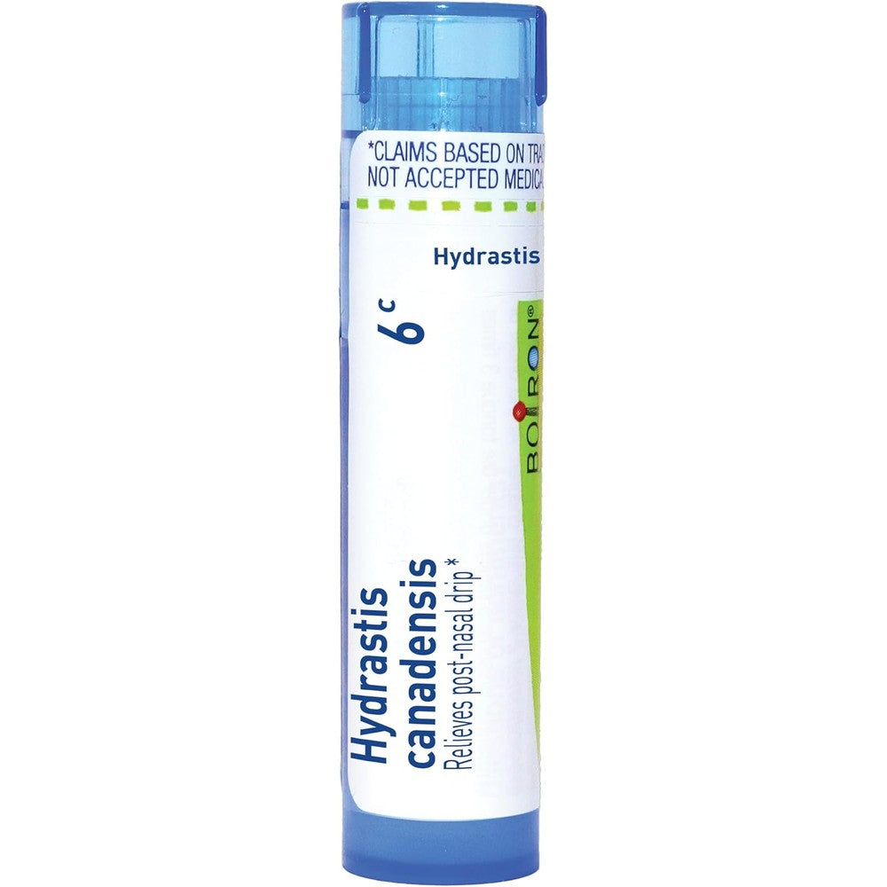 Boiron Hydrastis Canadensis 6C pellets front view for sinus relief.